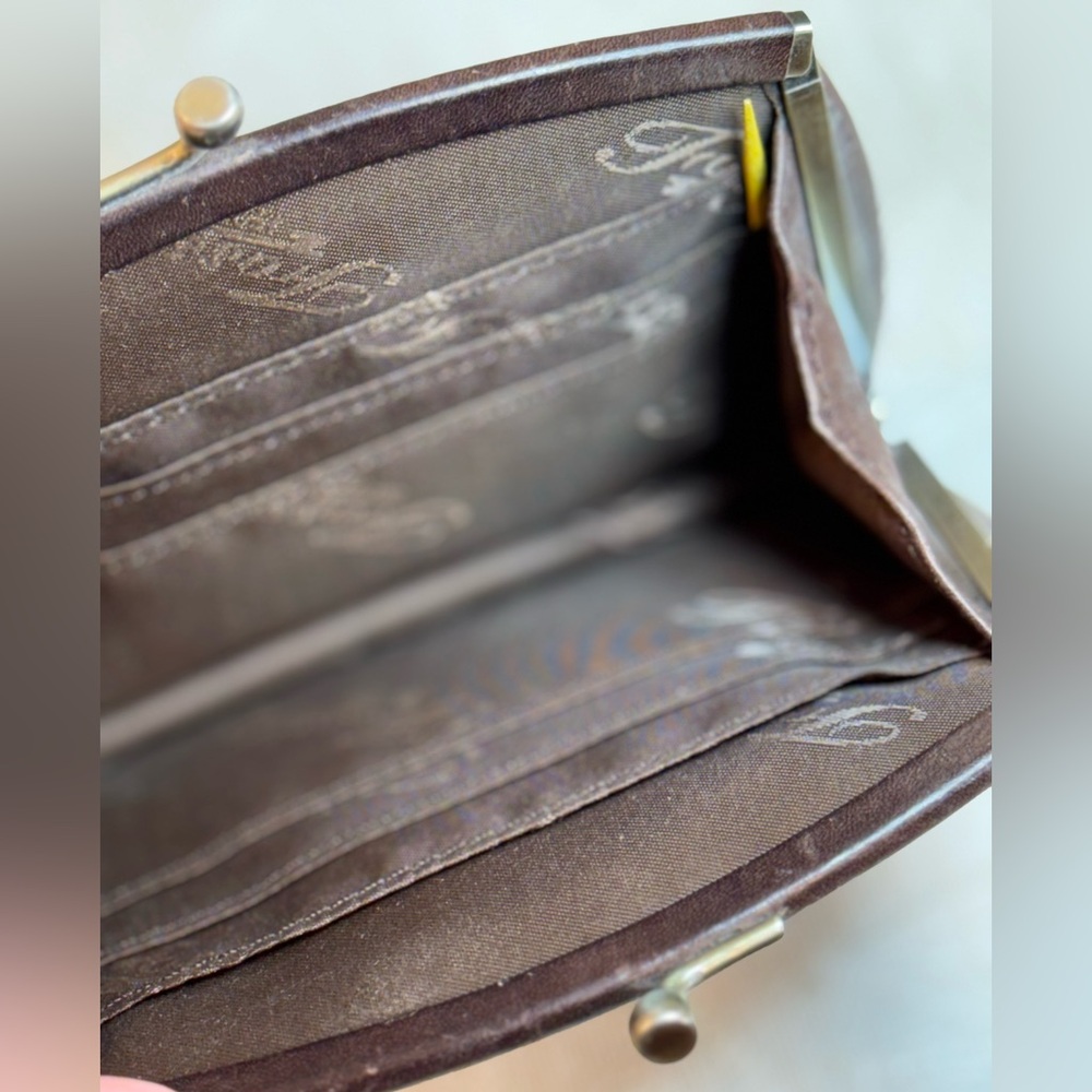 Fossil 1954 Heritage Leather Kiss-Lock Coin Purse Wallet Brown 30th Ann. - Picture 8 of 12
